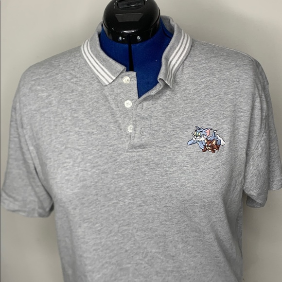 Warner Brothers polo short sleeve embroidered Tom and Jerry cartoon Network Med. - Picture 1 of 13